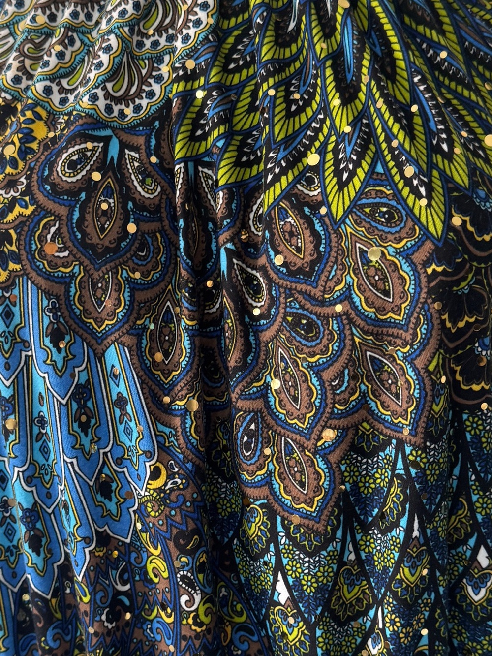 Joseph Ribkoff Peacock Paisley Halter Top Sequin Canada Sz 10 - Picture 5 of 9
